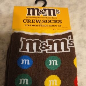 M&M'S Brown Crew Socks with Colorful M&M Dots